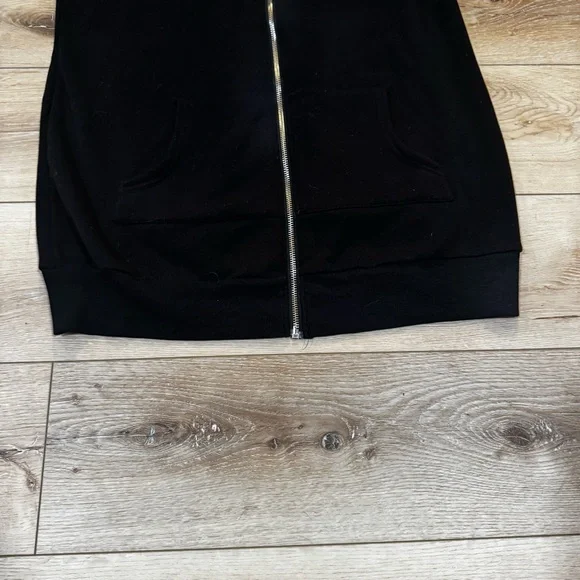 Zeagoo black long sleeved zip up hoodie with drawstrings, front pockets, XXL. - Picture 5 of 10